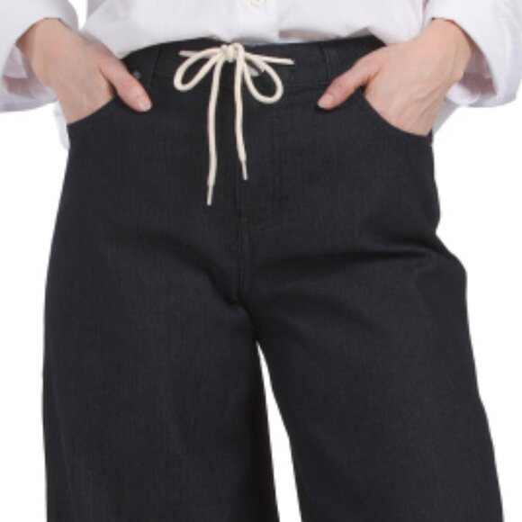 NEW 1822 DENIM women  Drawstring Denim Trousers Rinse black 252 - Picture 3 of 6